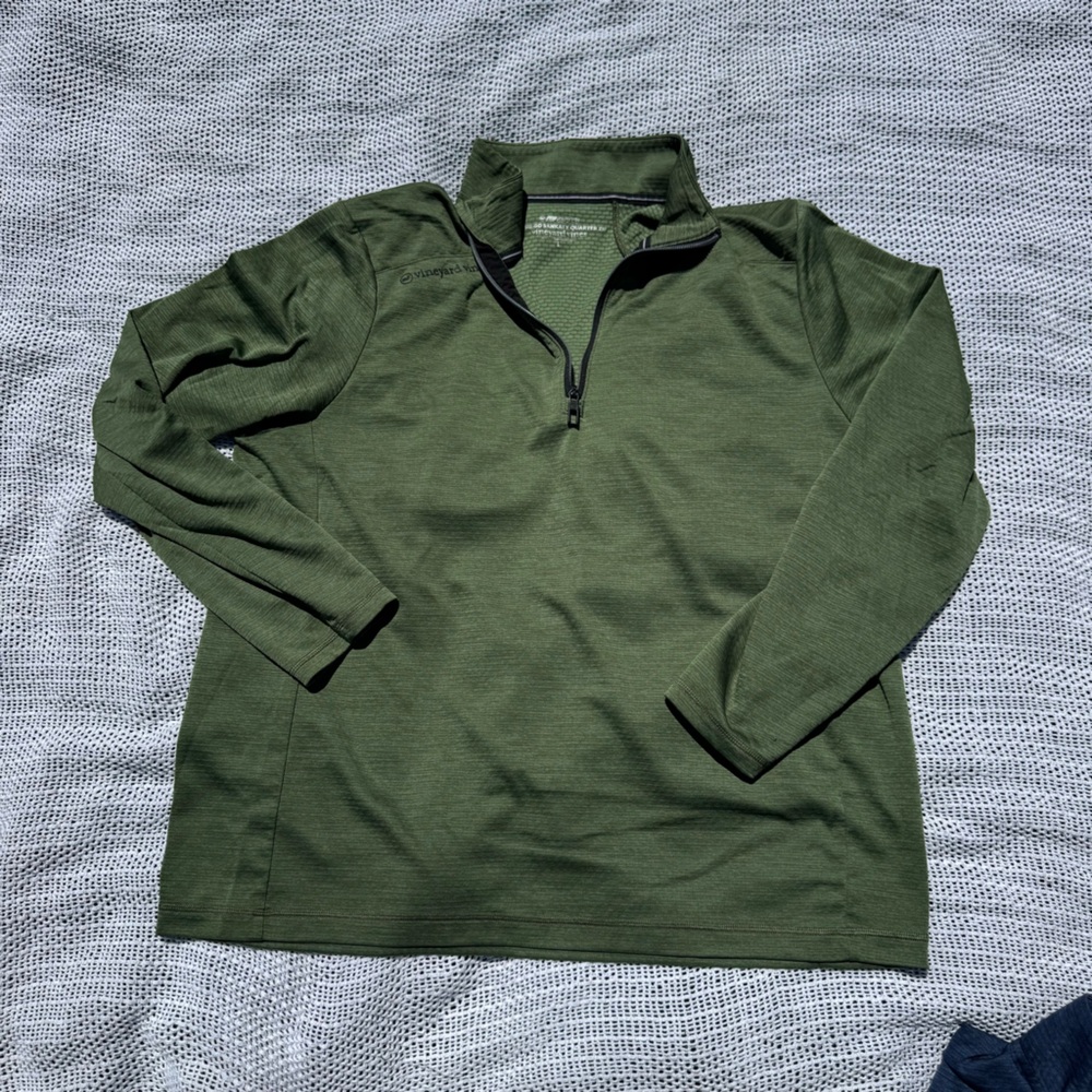 Vineyard Vines Olive Quarter-Zip Pullover